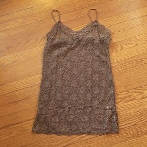 Active Basic Grey Lace Chemise